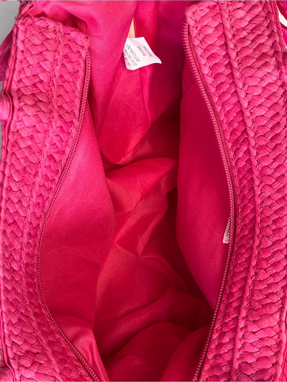 Shiraleah Chicago Pink Raffia Fringe Straw Tote Crossbody Bag - Picture 8 of 13